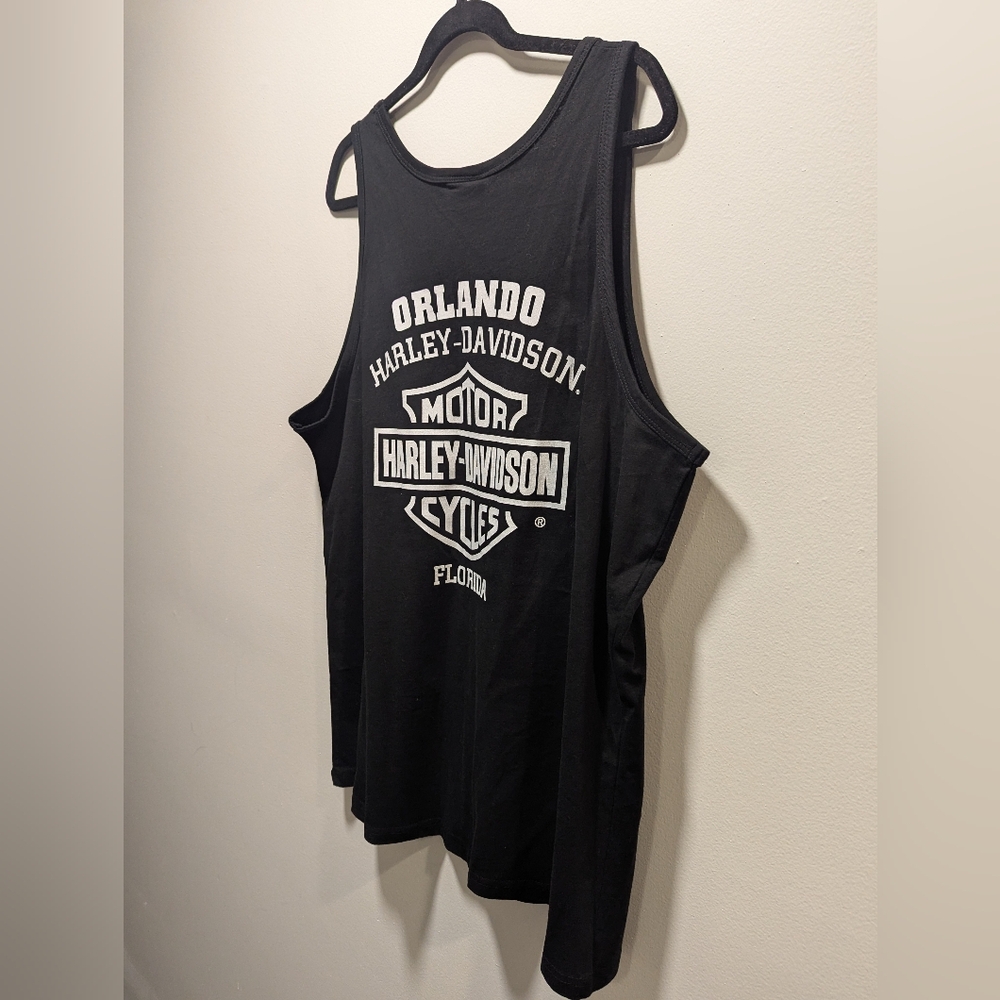 Harley-Davidson Men's Black Tank Top XL Orlando Florida Motorcycle Speed Power - Picture 6 of 6